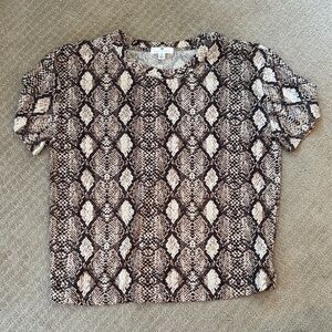 Socialite Snake Print Top in Brown and Cream